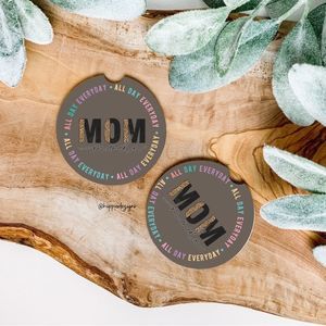 Grey Mom Mode Car Coaster Set